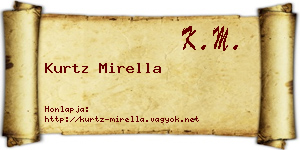 Kurtz Mirella névjegykártya